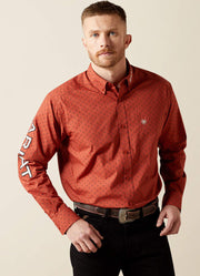 Team Porter LS in Brick Red/Beige by Ariat