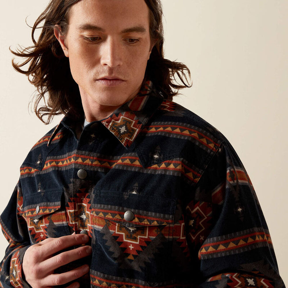 Hensley Corduroy Retro Shirt Jacket in Dark Grey by Ariat