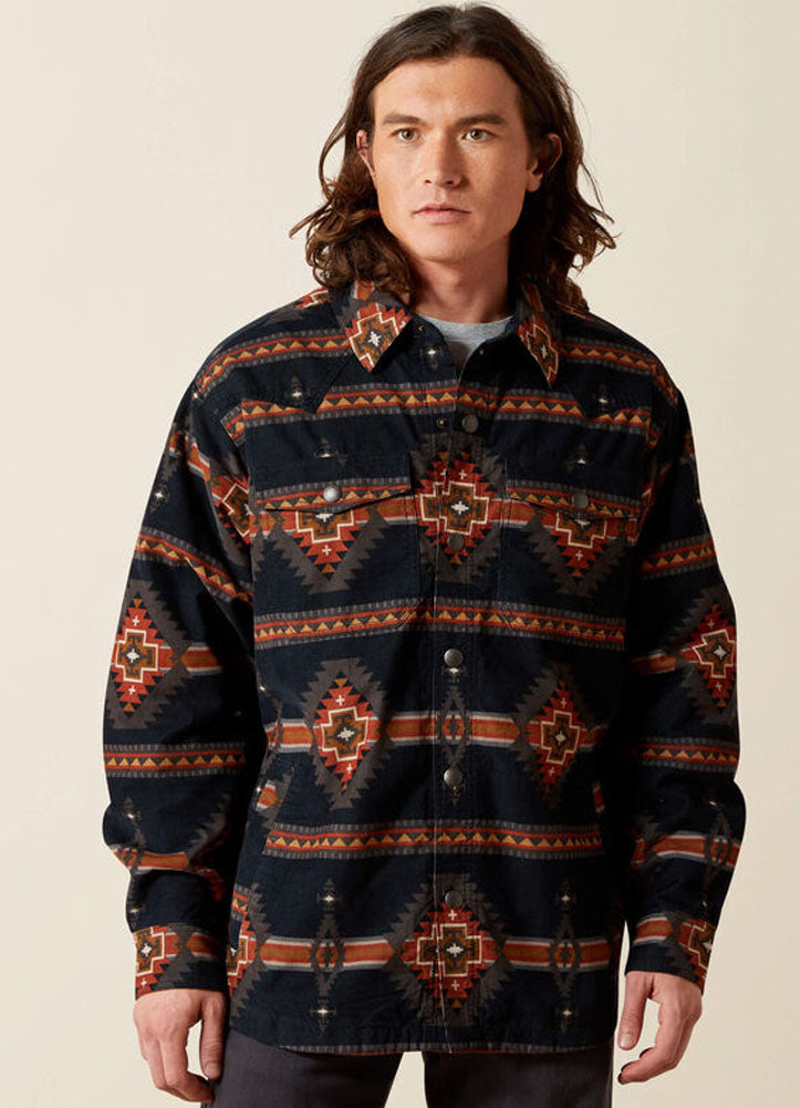 Hensley Corduroy Retro Shirt Jacket in Dark Grey by Ariat