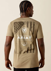 Wooden Diamond Flag V2 Buckle SMU SS in Fallen Rock by Ariat