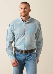 WF Antonio LS in Angel Blue Plaid by Ariat