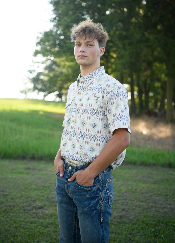 Printed VenTek Outbound SS in Moonbeam by Ariat
