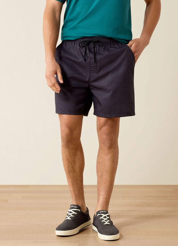 The Weekender 6'' Shorts in Black Abstract Print by Ariat