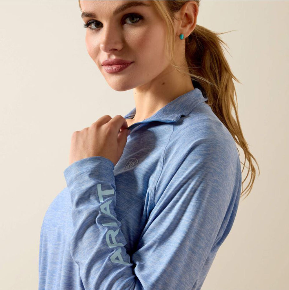 Laguna 1/4 Zip LS in Ashleigh Blue Heather by Ariat
