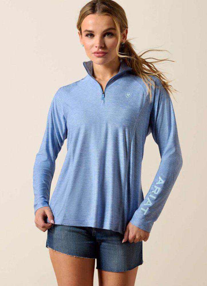 Laguna 1/4 Zip LS in Ashleigh Blue Heather by Ariat