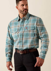 FR Cobb LS Snap Work Shirt in Teal by Ariat