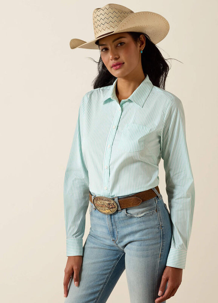 Kirby LS Shirt in Holiday Stripe by Ariat