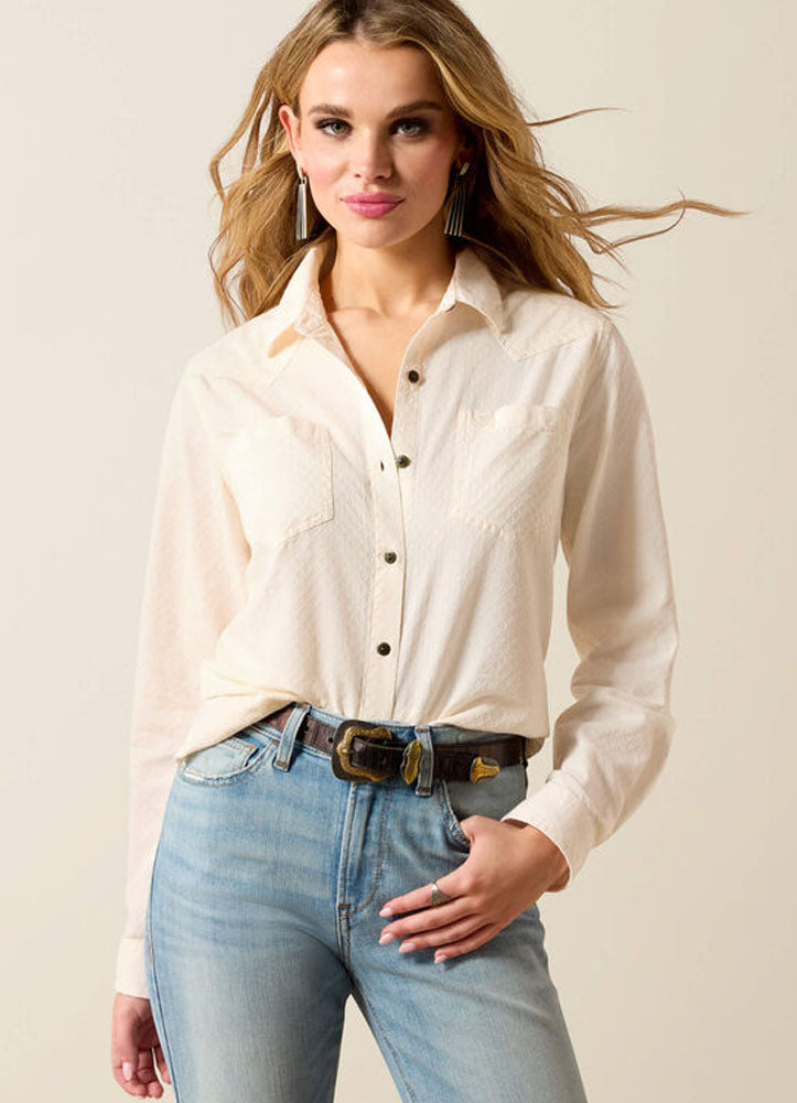 Billie Jean Shirt in Sea Salt Dobby by Ariat