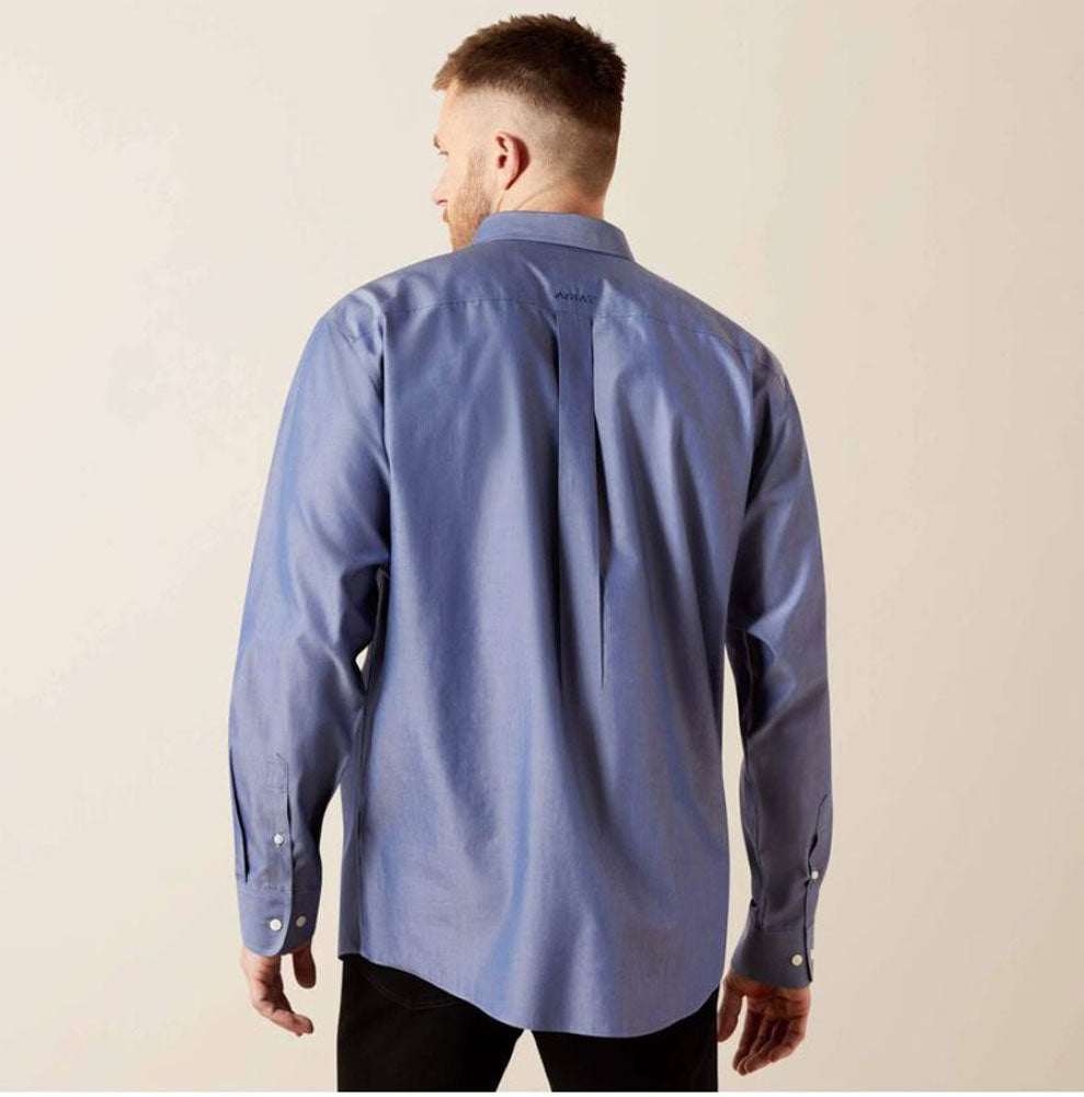 Wrinkle Free Solid Pinpoint Oxford LS in Rhapsody by Ariat