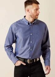 Wrinkle Free Solid Pinpoint Oxford LS in Rhapsody by Ariat