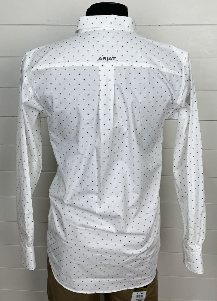 Casual Series Geo Dot Prime Fitted LS in White by Ariat