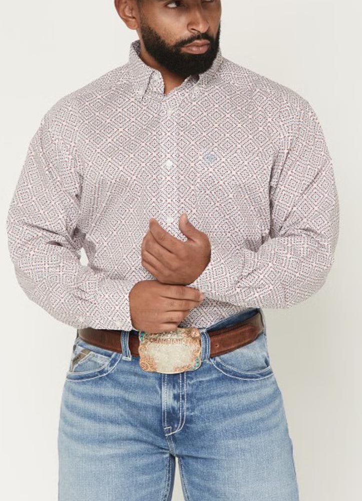 Tiernan LS in White Geo Print by Ariat