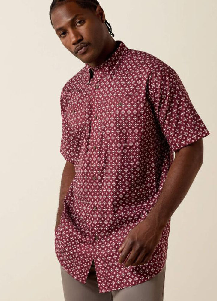 Printed 360 Airflow SS in Maroon Banner by Ariat