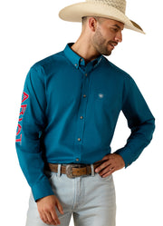 Team Logo Lighweight Twill Classic Fit in Corsair/Red by Ariat
