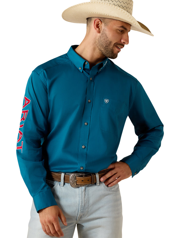 Team Logo Lighweight Twill Classic Fit in Corsair/Red by Ariat