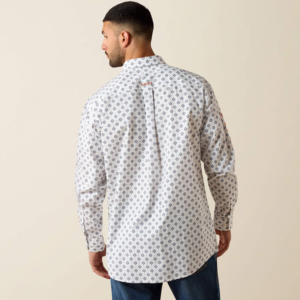 Casual Team Medallion LS in White/Orange by Ariat