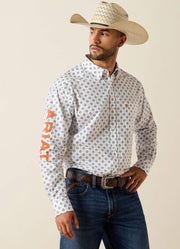 Casual Team Medallion LS in White/Orange by Ariat