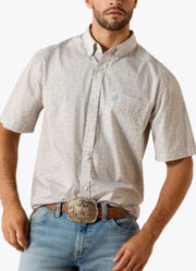 Wrinkle Free Chris SS in White Geo Print by Ariat