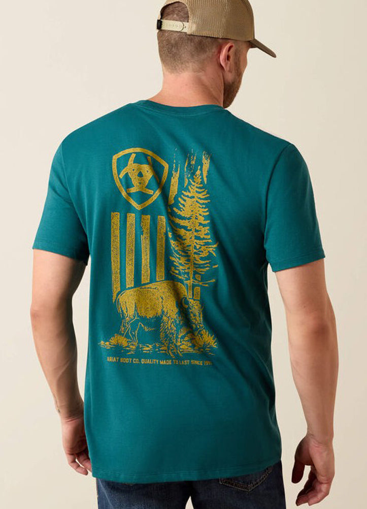 Bison Wander Flag SS in Mediterranean by Ariat