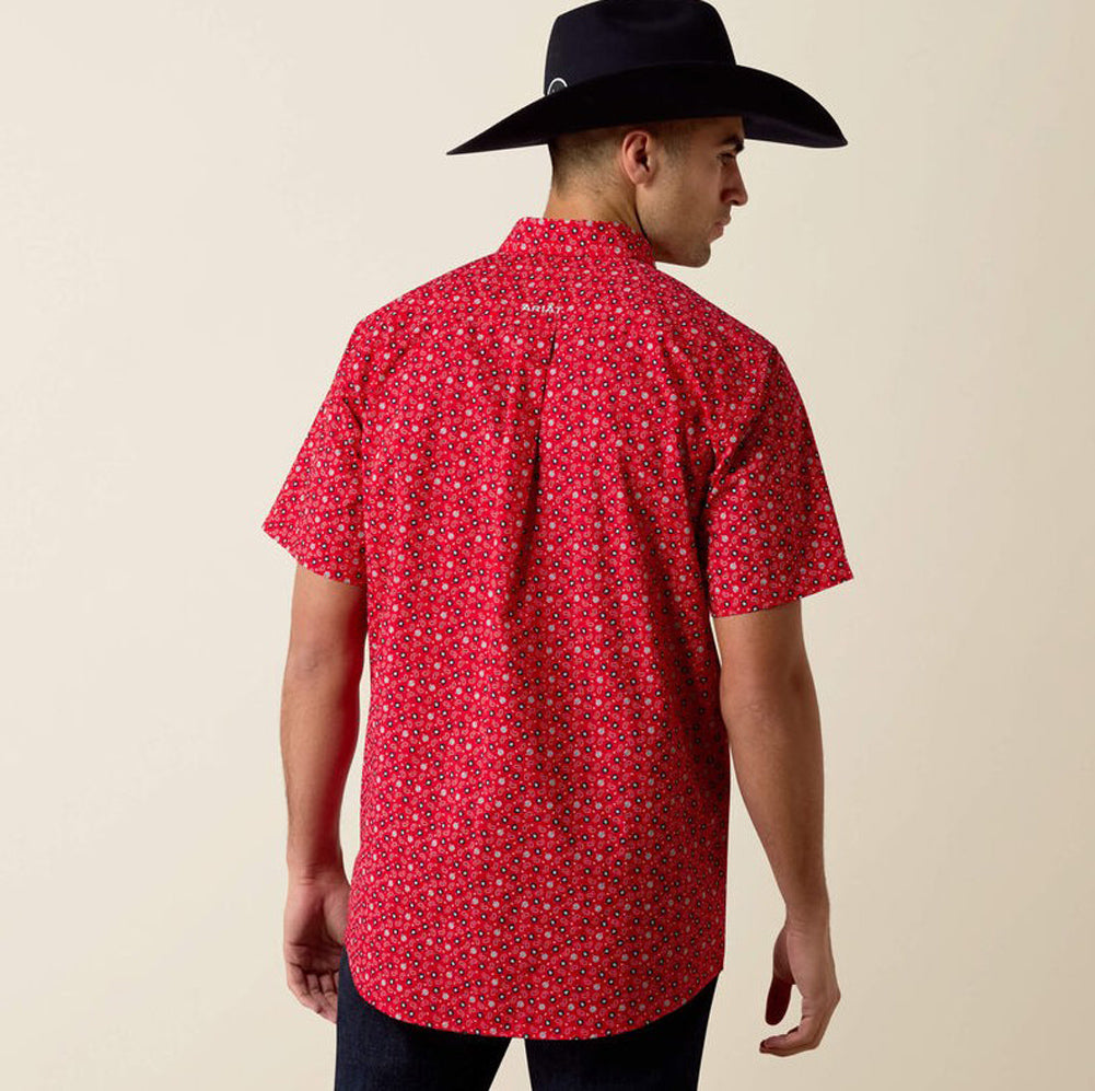 Barth Fitted LS in Tango Red Mini Paisley Print by Ariat