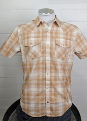 Retro Hennery Fitted Snap Shirt in Biscuit Brown Plaid by Ariat