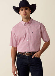 Bowman LS in Hibiscus Red Triangle Print by Ariat