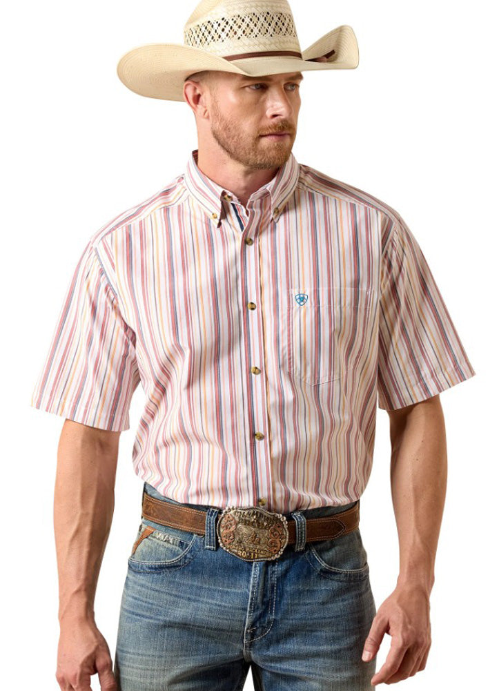 Pro Neil SS in Key Largo Blue Stripe by Ariat