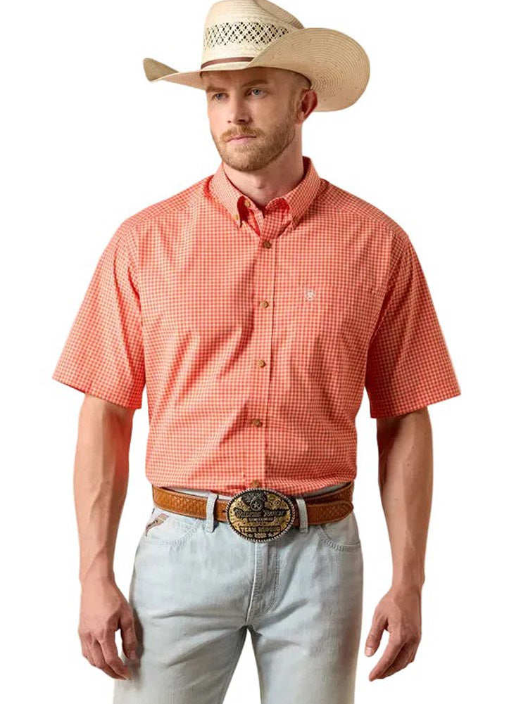 Pro Nicolas SS in Paprika Mini Plaid by Ariat