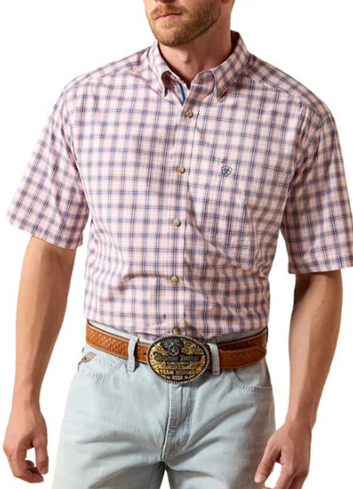 Pro Nathan SS in Key Largo Multi Plaid by Ariat