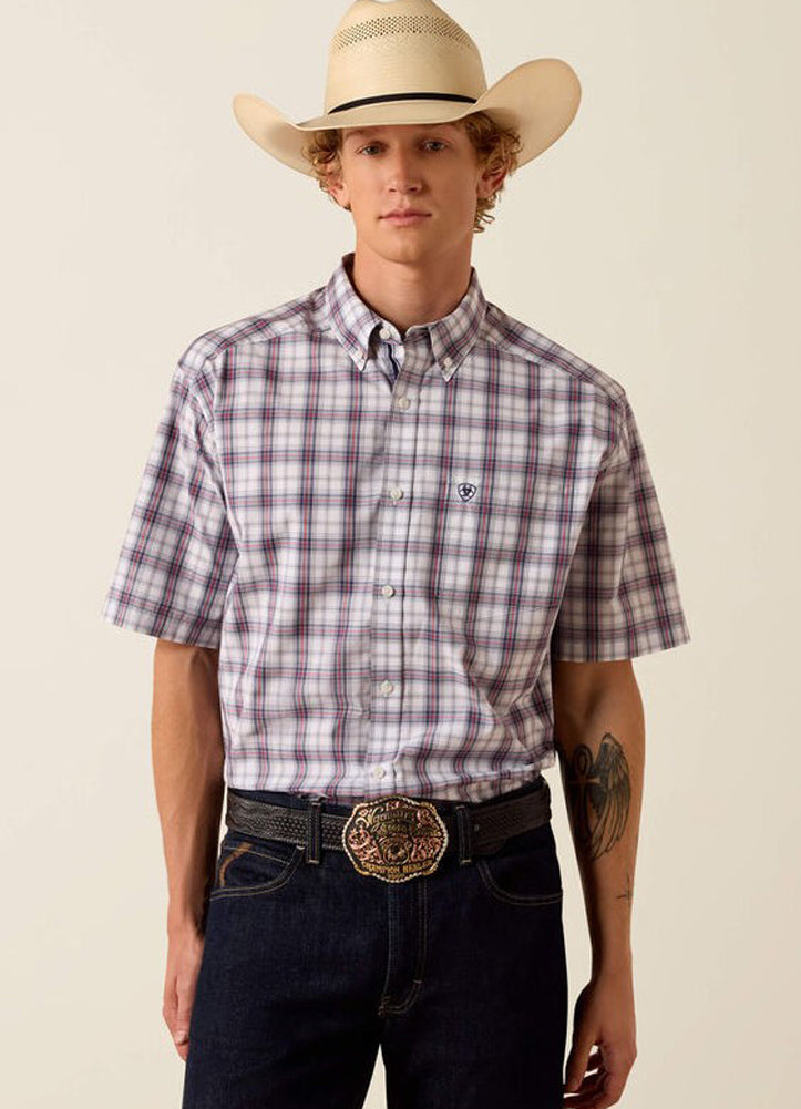 Pro Brodie SS in White Multi Plaid by Ariat