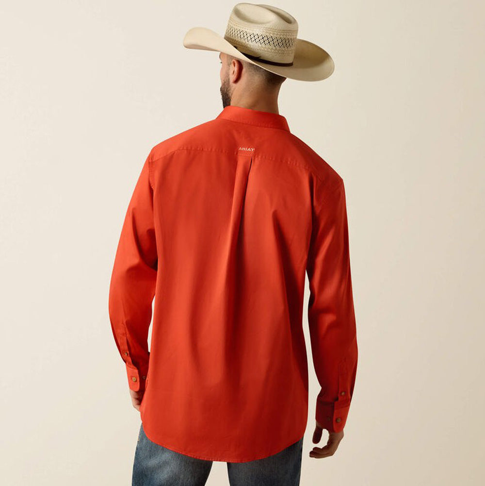 Team Logo Standard Twill LS in Paprika/Coral Stripe by Ariat