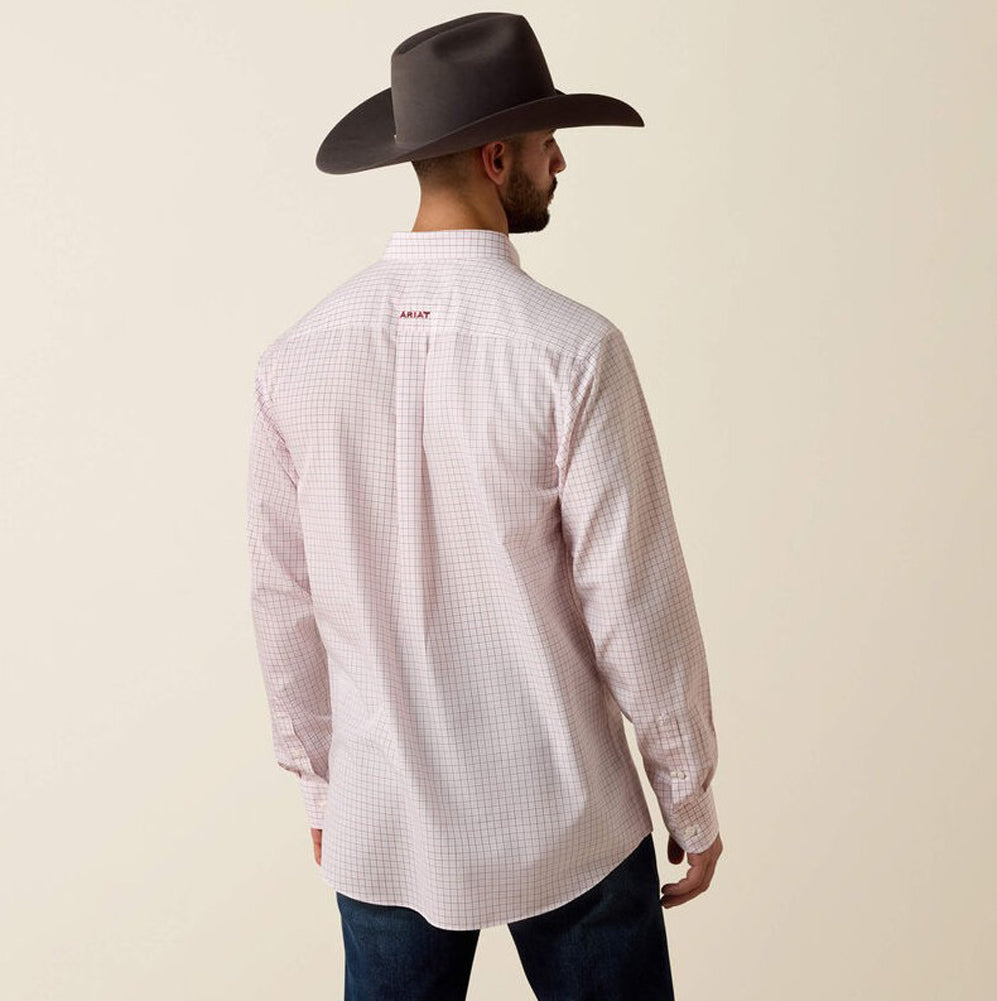 Wrinkle Free Wenzel Fitted LS in Barely Pink Plaid by Ariat