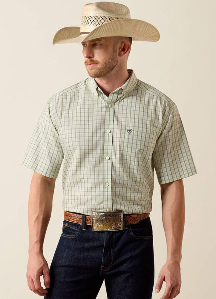 Wrinkle Free Will SS in Laurel Green Plaid by Ariat