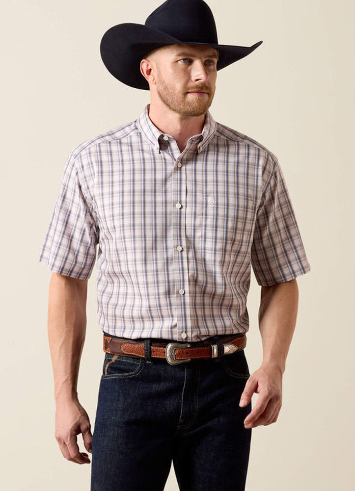 Wrinkle Free Wolcott SS in White Multi Barely Pink by Ariat