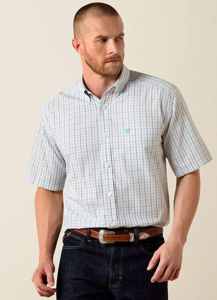 Wrinkle Free Winchester SS in White Multi Plaid by Ariat