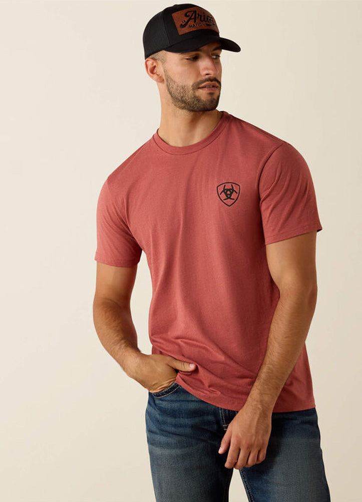 Ariat Banner Badge SS in Red Clay Heather by Ariat