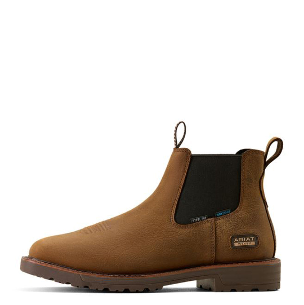 Activator Chelsea H2O WST Steel Toe in Rye Brown by Ariat