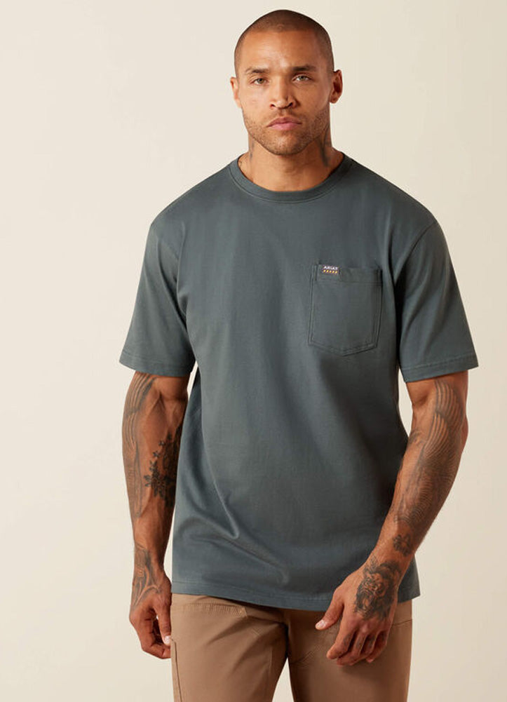 Rebar Cotton Strong Standard Pocket SS in Steel Green by Ariat