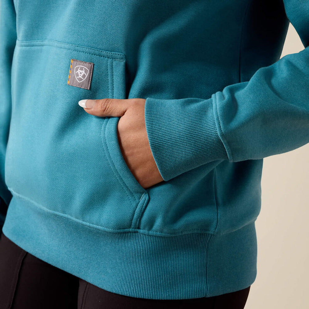Rebar Skill Set 1/2 Zip Hoodie in Storm Blue Heather by Ariat