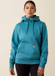 Rebar Skill Set 1/2 Zip Hoodie in Storm Blue Heather by Ariat