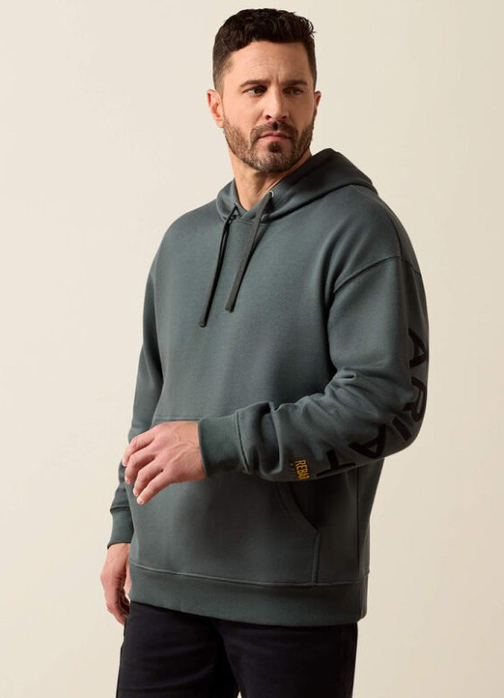 Rebar Workman Hoodie in Steel Green/Brick by Ariat