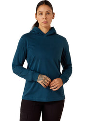 Rebar Cotton Strong Hooded LS in Reflecting Pond by Ariat