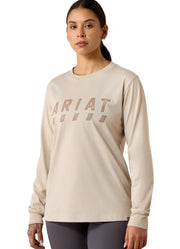 Rebar Cotton Strong Logo LS in Silver Grey by Ariat
