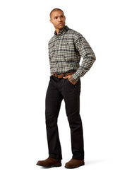 Rebar M4 Relaxed Washed Twill Dungaree Bootcut Jean in Black by Ariat