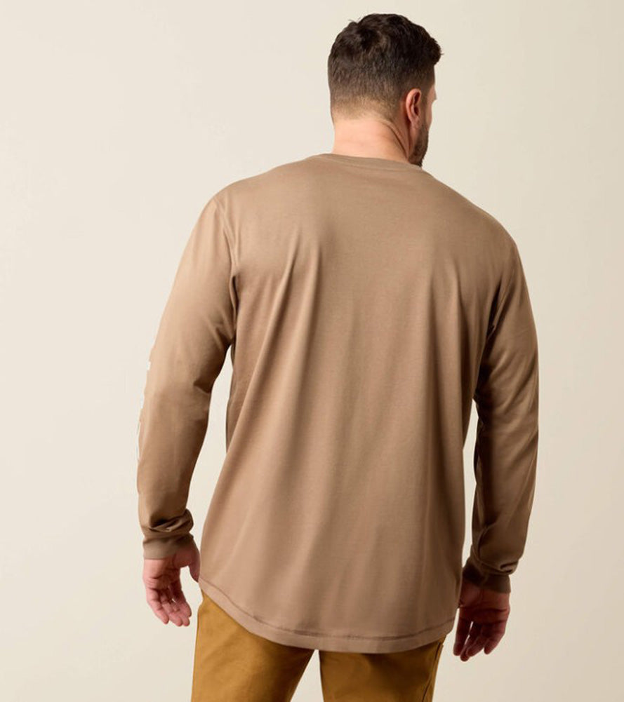 Rebar Workman Logo LS in Caribou/Harbor Mist by Ariat