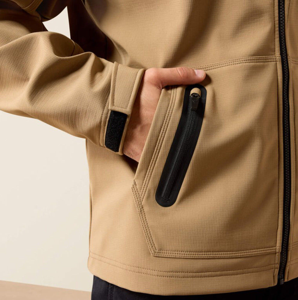Rebar DuraStretch Utility Softshell Hoodie in Field Khaki by Ariat