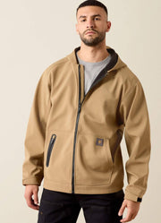 Rebar DuraStretch Utility Softshell Hoodie in Field Khaki by Ariat
