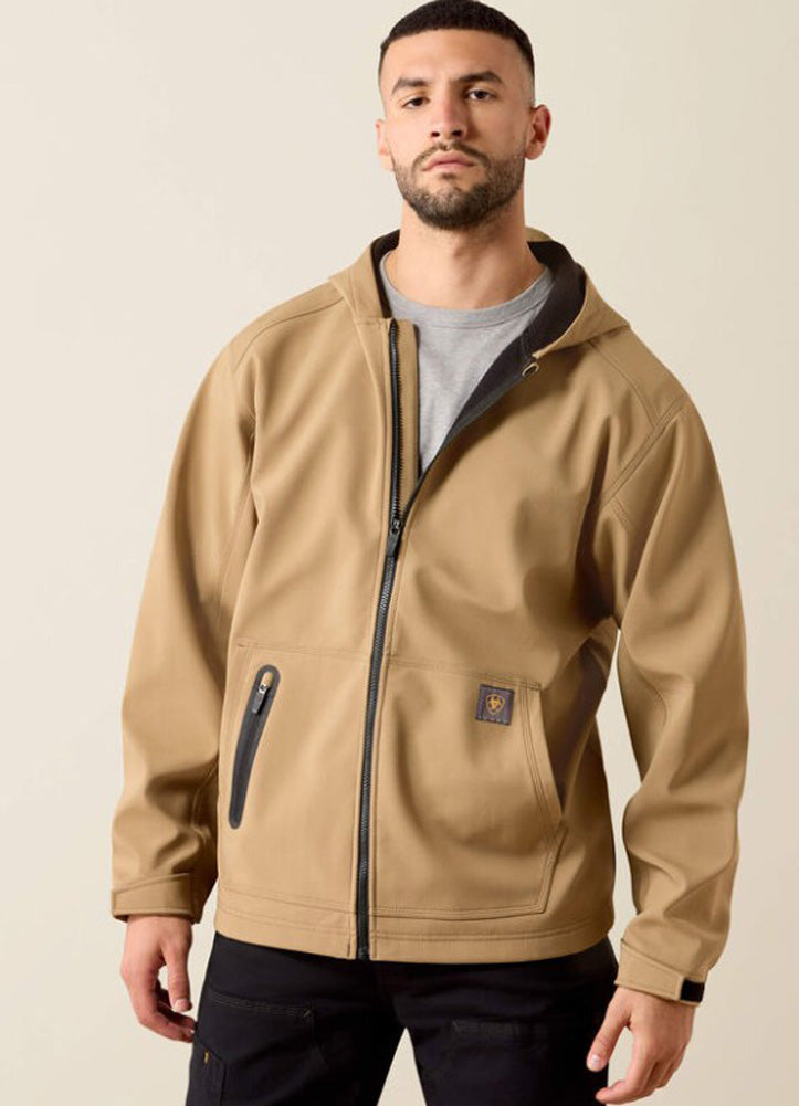 Rebar DuraStretch Utility Softshell Hoodie in Field Khaki by Ariat