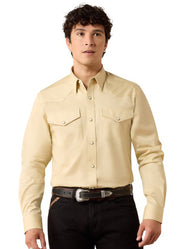 Solid Twill Fitted LS Snap Shirt in Off White by Ariat