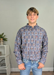 Men Cypress LS Shirt Quiet Harbor Paisley by Ariat